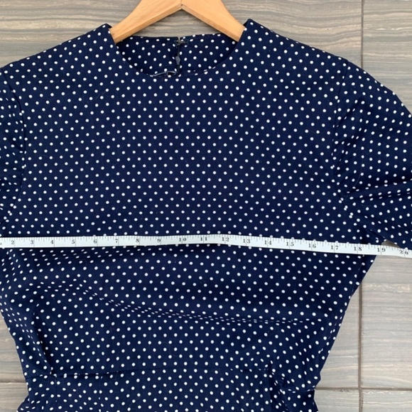 Perfect Retro Polka Dot Dress Navy Blue Size S - Picture 11 of 13
